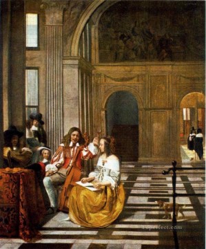 company of captain reinier reael known as themeagre company Painting - Company Making Music genre Pieter de Hooch